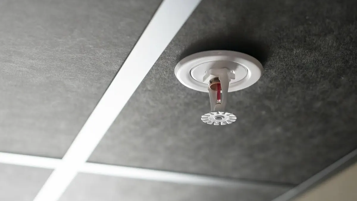 ceiling fire sprinkler ready to activate